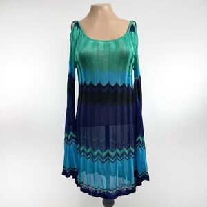 Hale Bob Cabana Chevron Knit Bathing Suit Cover Dress Size Medium